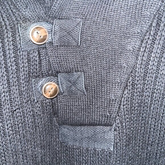 DULUTH HIGH NECK INFANTRY SWEATER - CHUNKY KNIT SHAWL COLLAR WOOL BLEND  XL TALL - Picture 4 of 10